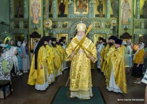 В день пророка Илии епископ Августин совершил Божественную литургию в Феодоровском соборе  Городца