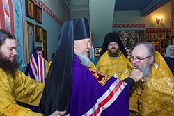 Епископ Городецкий и Ветлужский Августин совершил Божественную литургию в Феодоровском соборе Городецкого Феодоровского мужского монастыря.