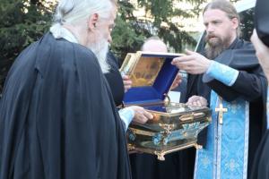 Торжественная встреча ковчега с частицей Покрова Божией Матери в Городецком Феодоровском мужском монастыре
